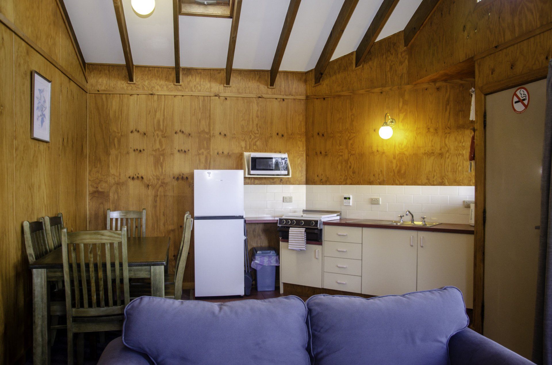 Interior design of a bright cabin