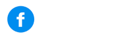 The facebook logo is in a blue circle on a white background.