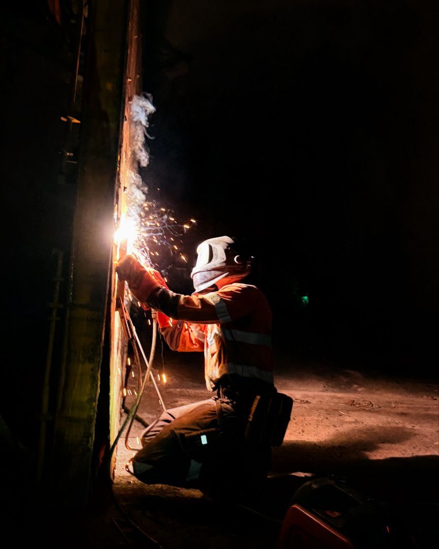 Welder in Protective Gear Welding Metal — Lincoln Fabrication in Cloncurry, QLD