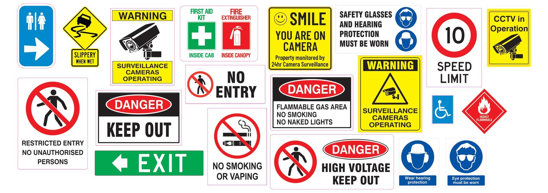 site hazard board signs