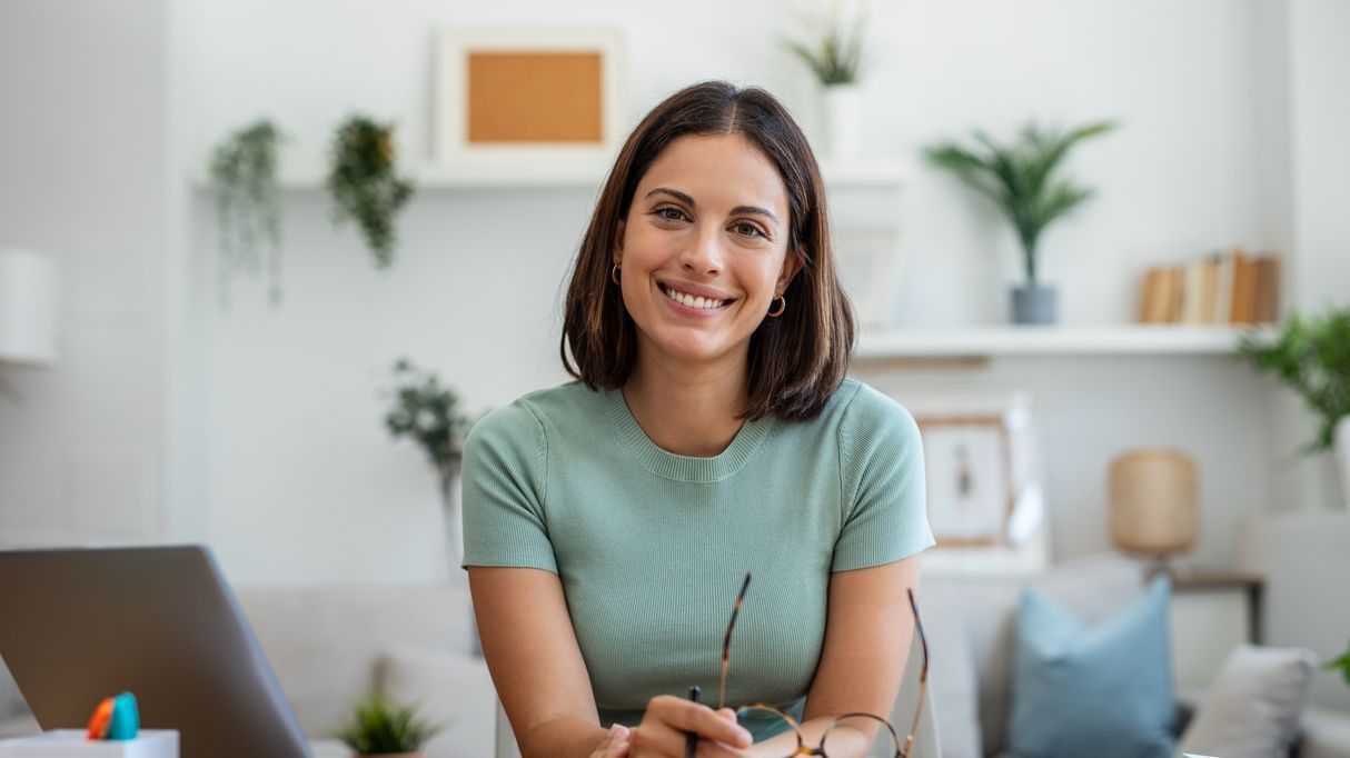 Caucasian woman smiling