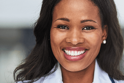 black woman smiling with confidence