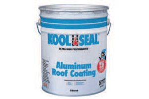 A bucket of kool seal aluminum roof coating