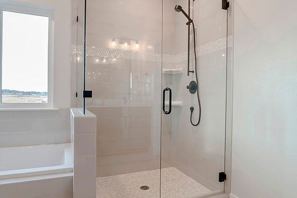 Bathroom Shower Stall with Half Glass Enclosure — Moses Lake, WA — Columbia Glass
