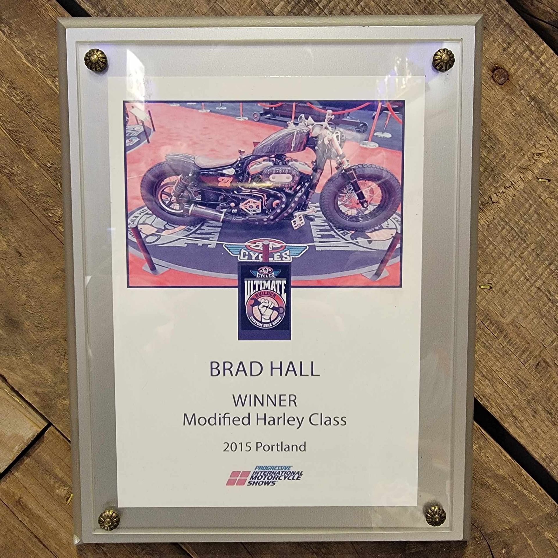 Brad hall won a modified harley class in 2015