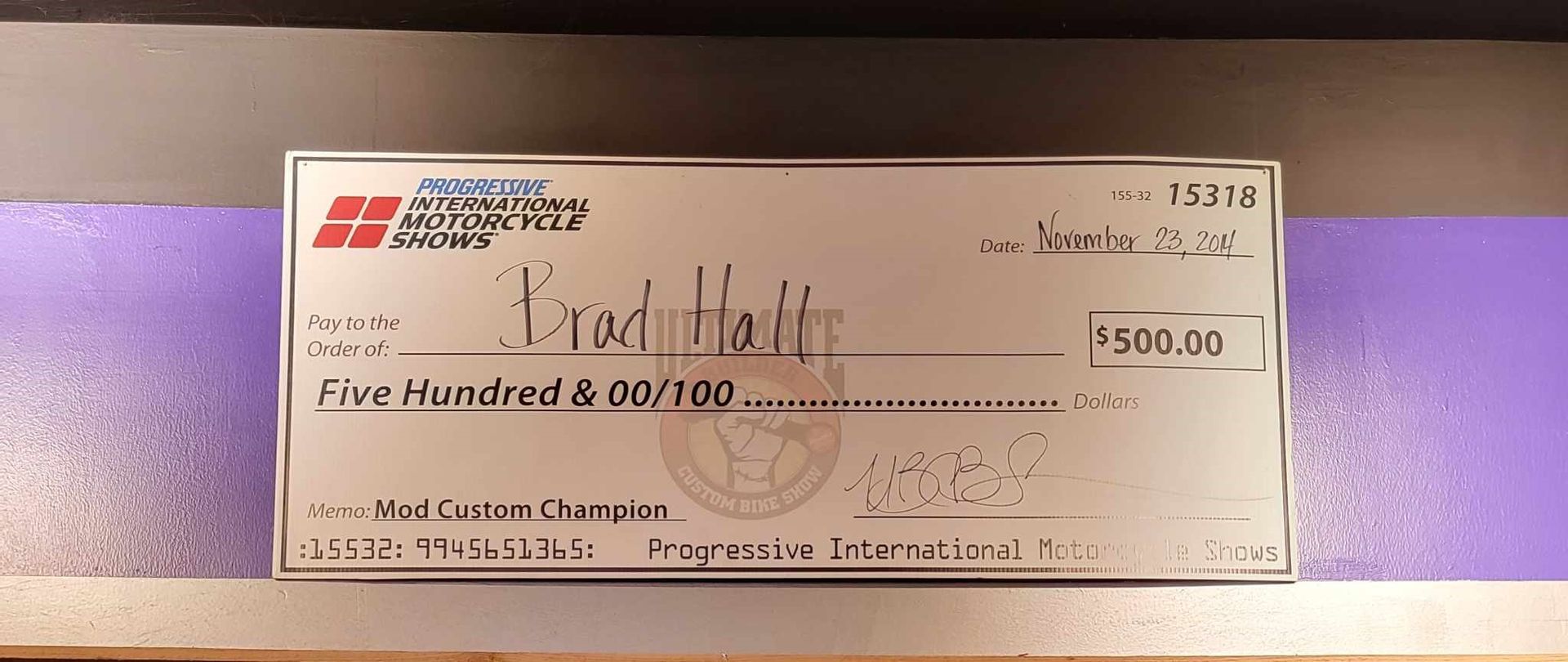 A check with the name fred written on it