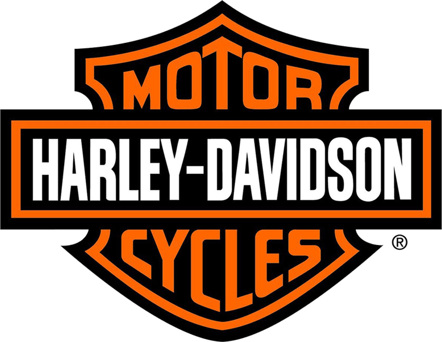 A harley davidson motorcycle logo on a white background.