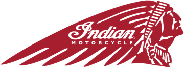 A red and white logo for indian motorcycles