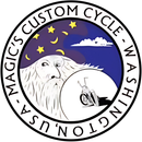 A logo for magic 's custom cycle washington usa