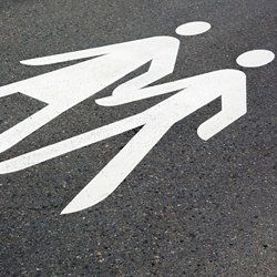 marking of people crossing the road