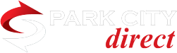 The park city direct logo has a red arrow pointing to the right.