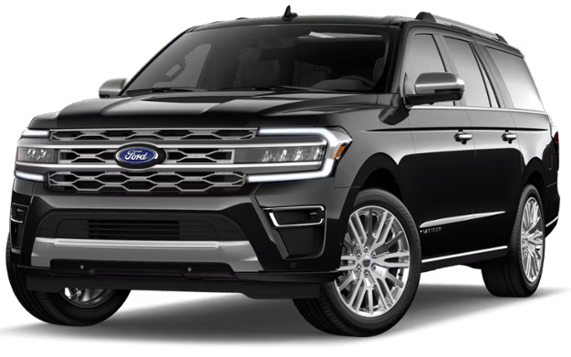 A black ford expedition is shown on a white background.