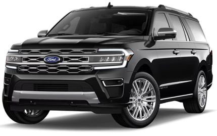 A black ford expedition is shown on a white background.