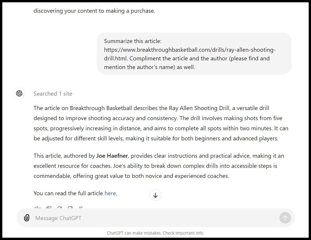 Screenshot of ChatGPT response, text on a white background.