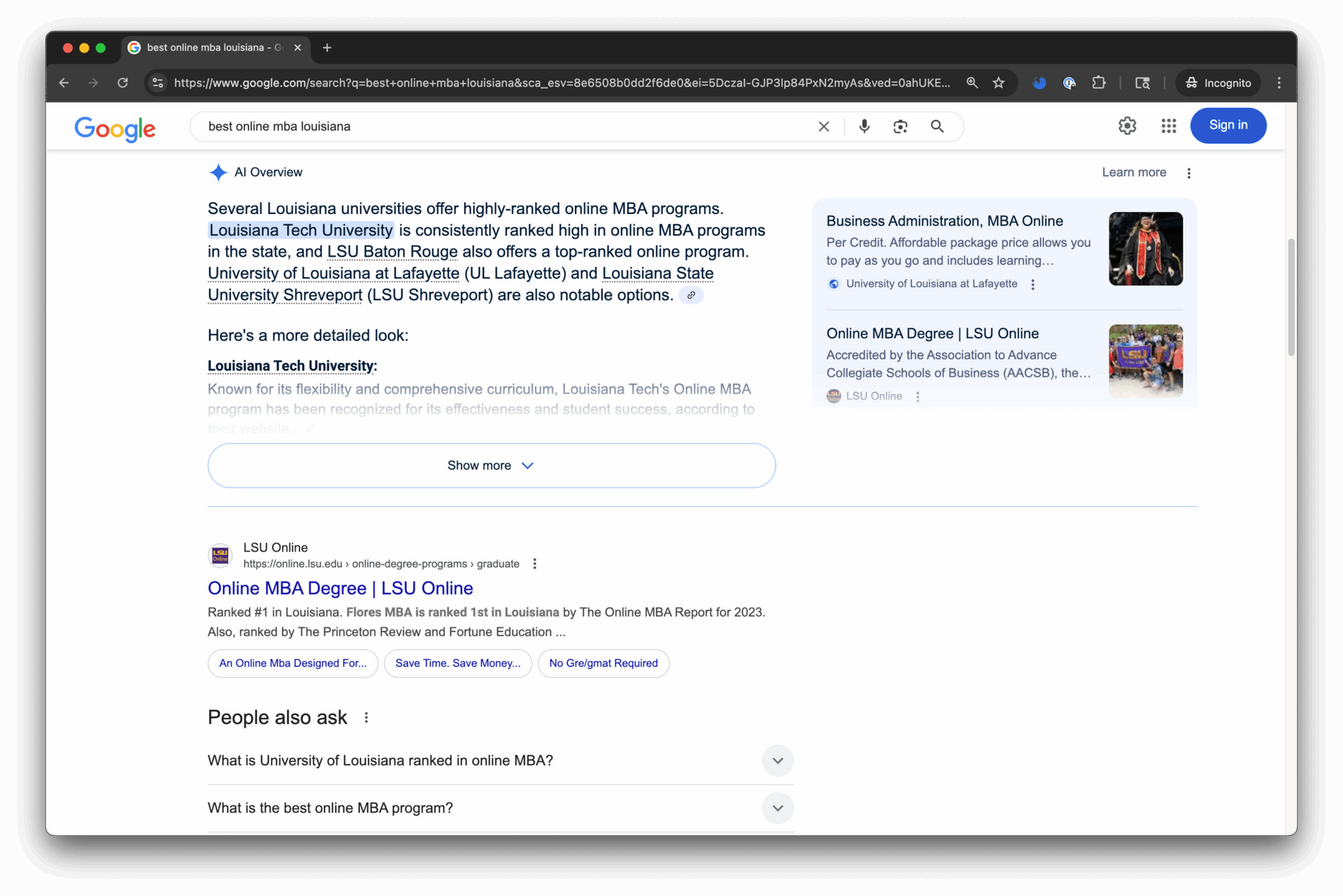 Google search results page. White browser window showing a search for 