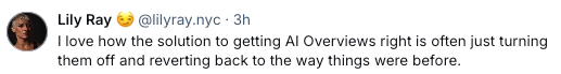 Tweet by Lily Ray: 