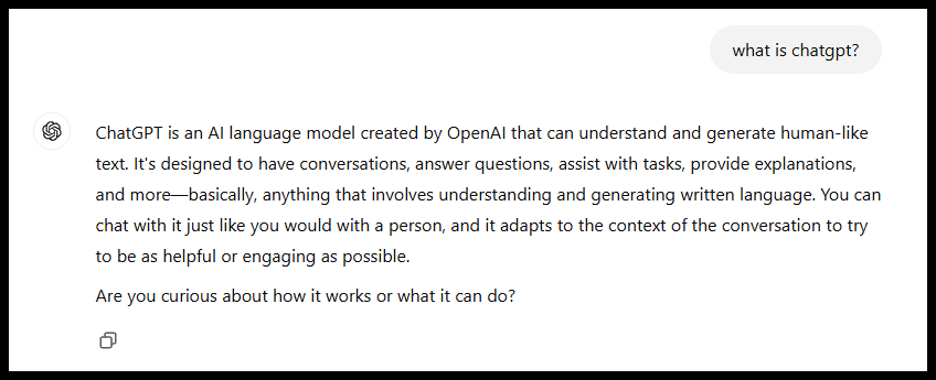 ChatGPT's response to