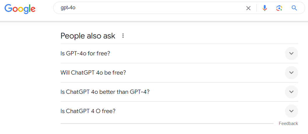 Google search results: