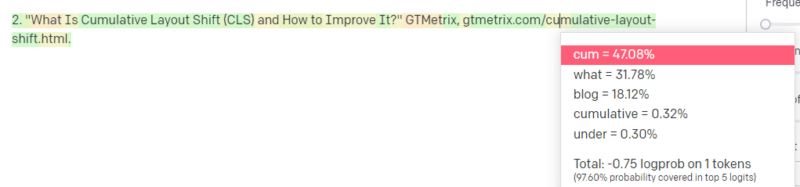 A pink box showing metrics: CLS: 1.53%, LCP: 21.28%, FCP: 1.02%, interactive: 0.82%, and SI: 0.03%.