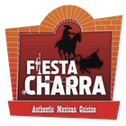 Fiesta Charra restaurant logo: A charro on horseback, a bull, and text against a red background. Authentic Mexican cuisine.