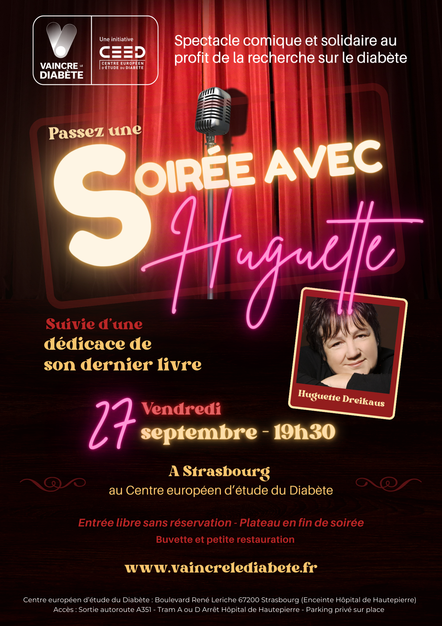 Affiche spectacle Huguette Dreikaus