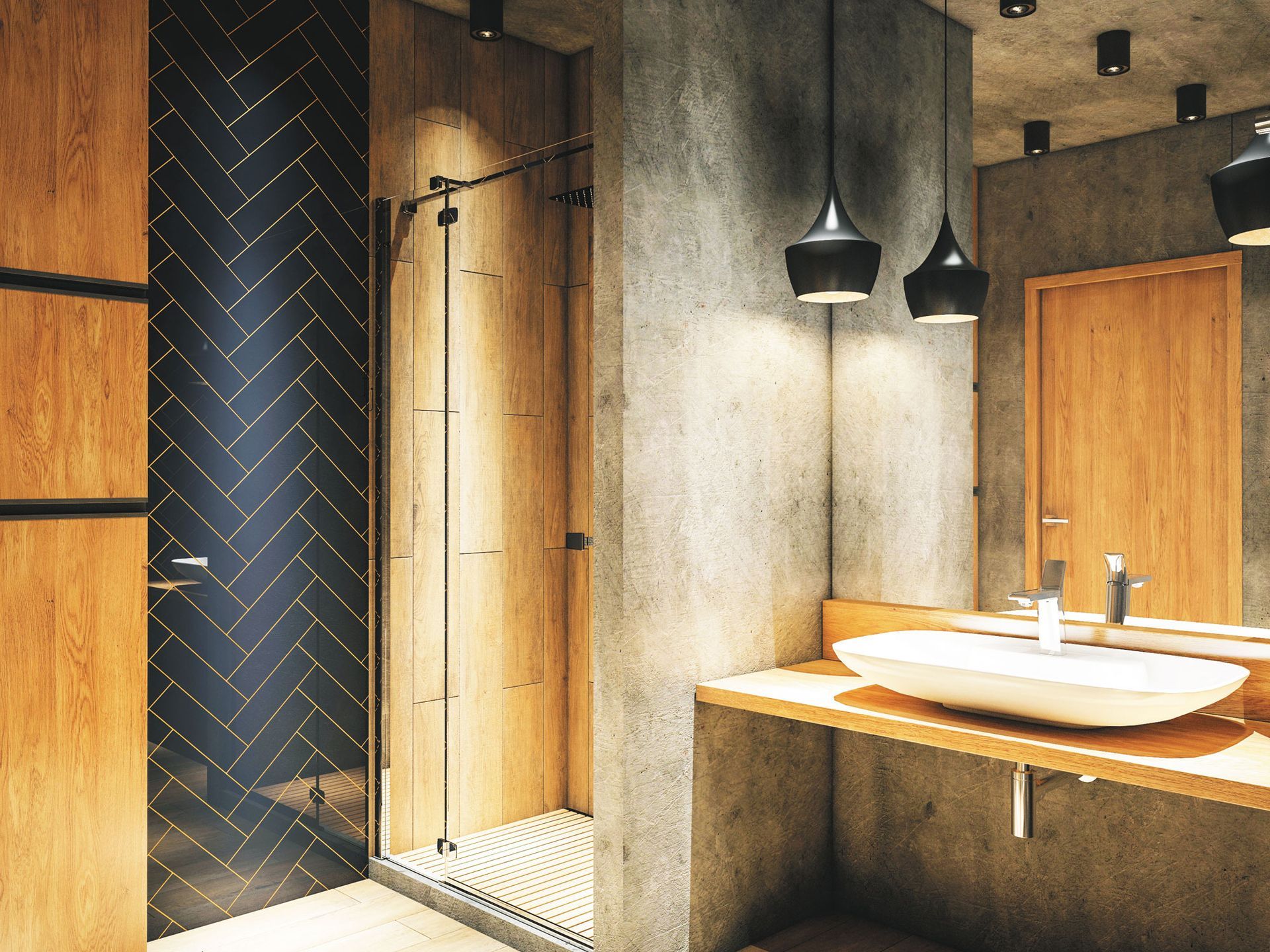 modern interior of a bathroom