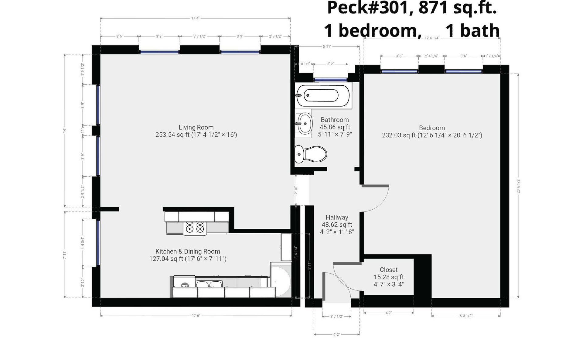 A black and white floor plan of a bedroom apartment