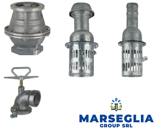 Valvole e raccordi industriali metallici della ditta Marseglia Group SRL.