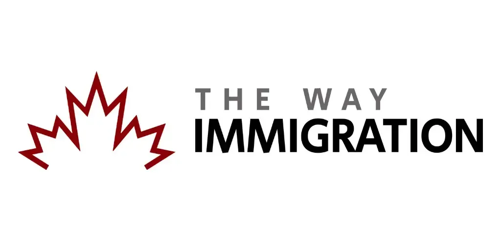 The Way Immigration logo with a red maple leaf and black text