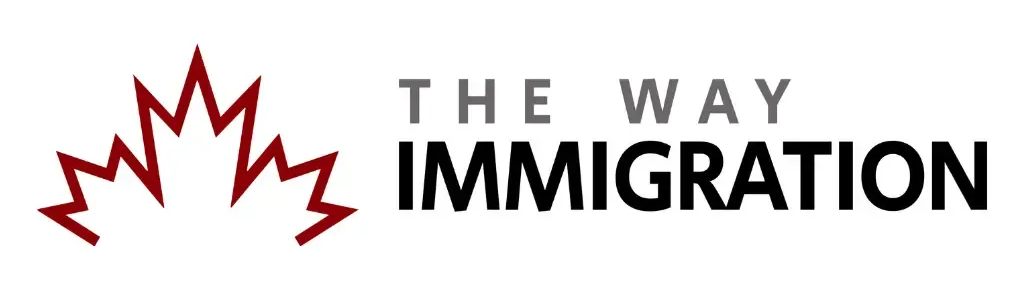 The Way Immigration logo with a red maple leaf and black text