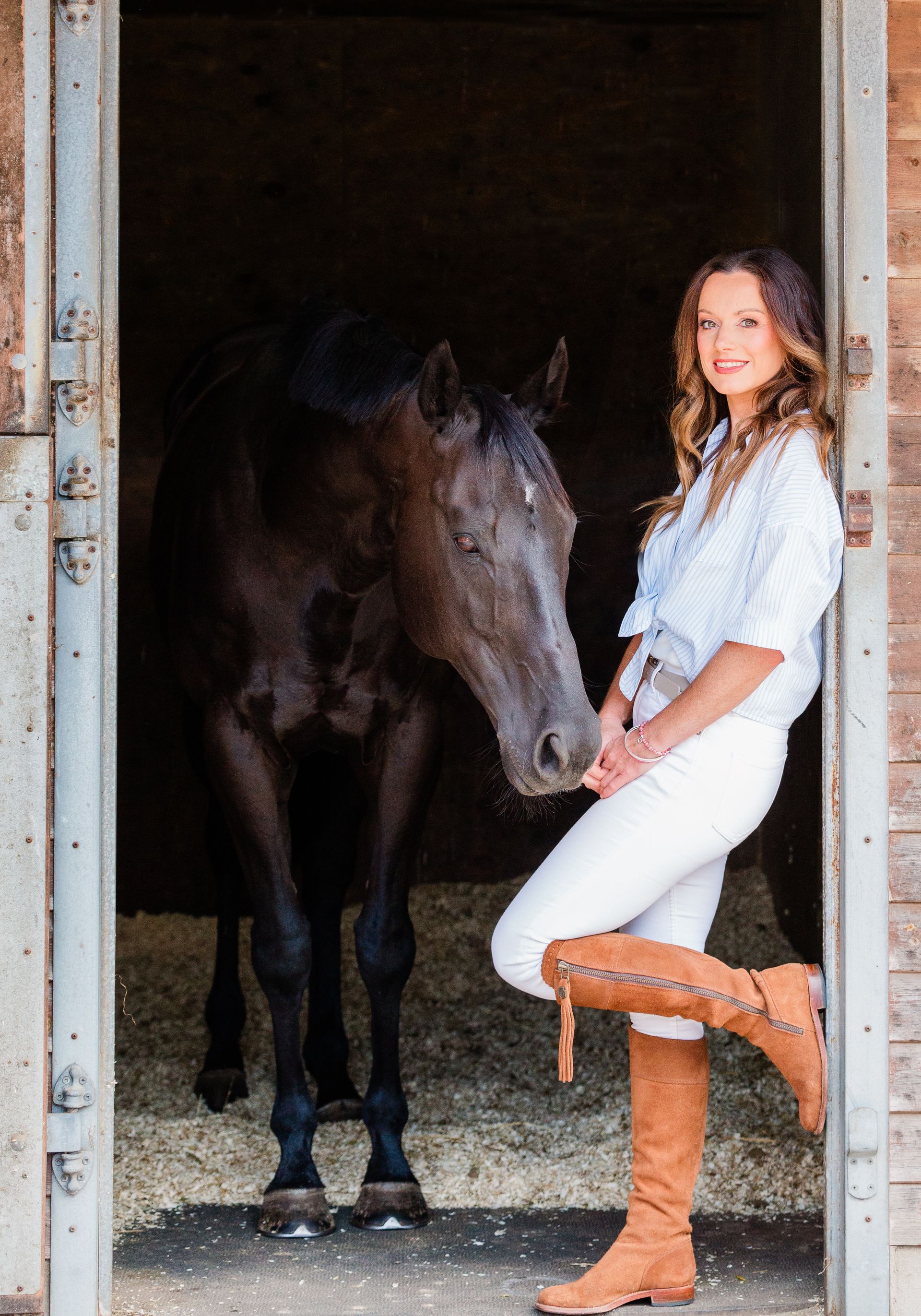 Palm trees against a colorful sky.