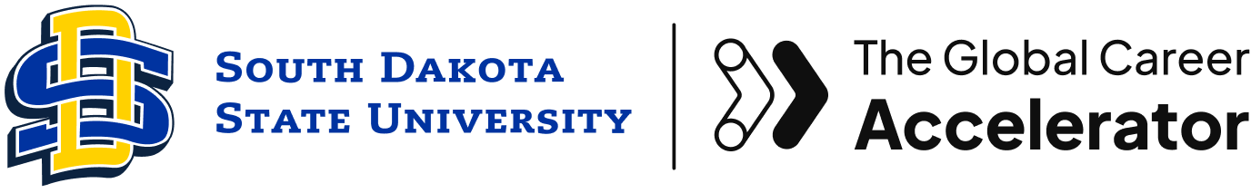Logo of South Dakota State University and The Global Career Accelerator.