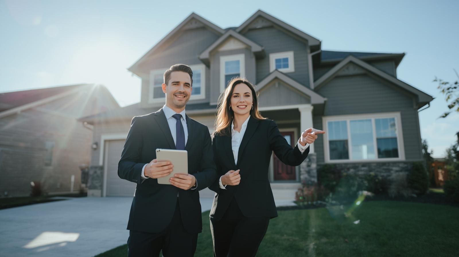 Milwaukee real estate agents outside a home