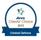 Avvo Clients' Choice 2015 badge. Dark blue ribbon with text 
