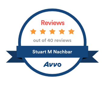 A badge that says reviews out of 40 reviews stuart m nachbar avvo