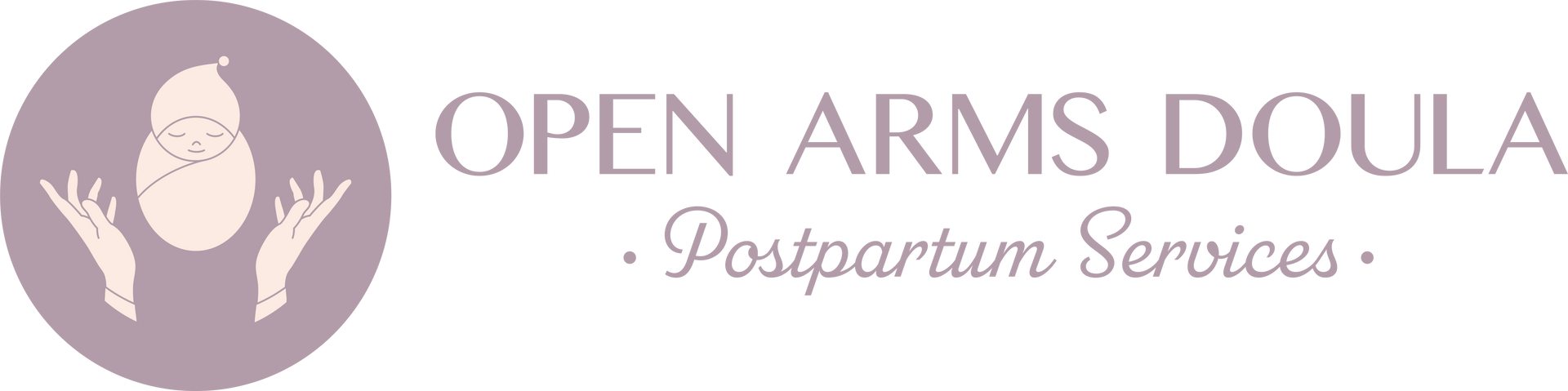 a logo for open arms doula postpartum services