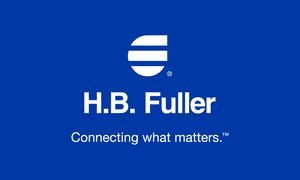 H.B. Fuller logo: white symbol above company name and tagline on a blue background.