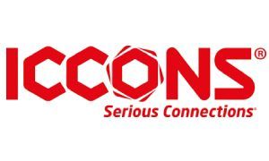 Red "ICCONS" logo with a hexagon-shaped design, "Serious Connections" tagline.
