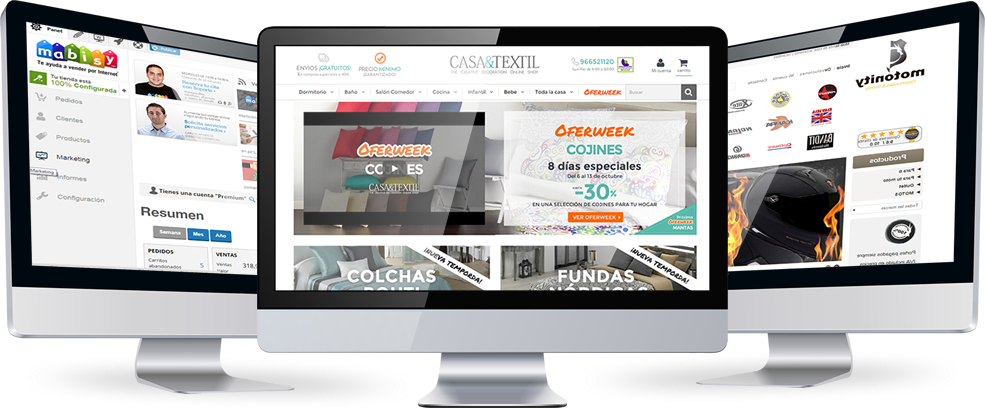 Pantalla mostrando un diseño profesional de eCommerce