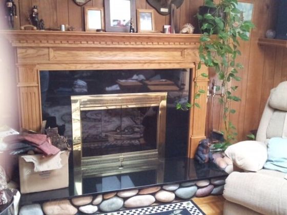 Refurbished Fireplace Mantel and Hearth
