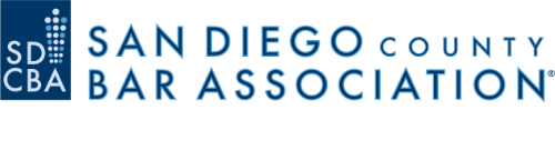 Logo for the San Diego County Bar Association featuring the text 