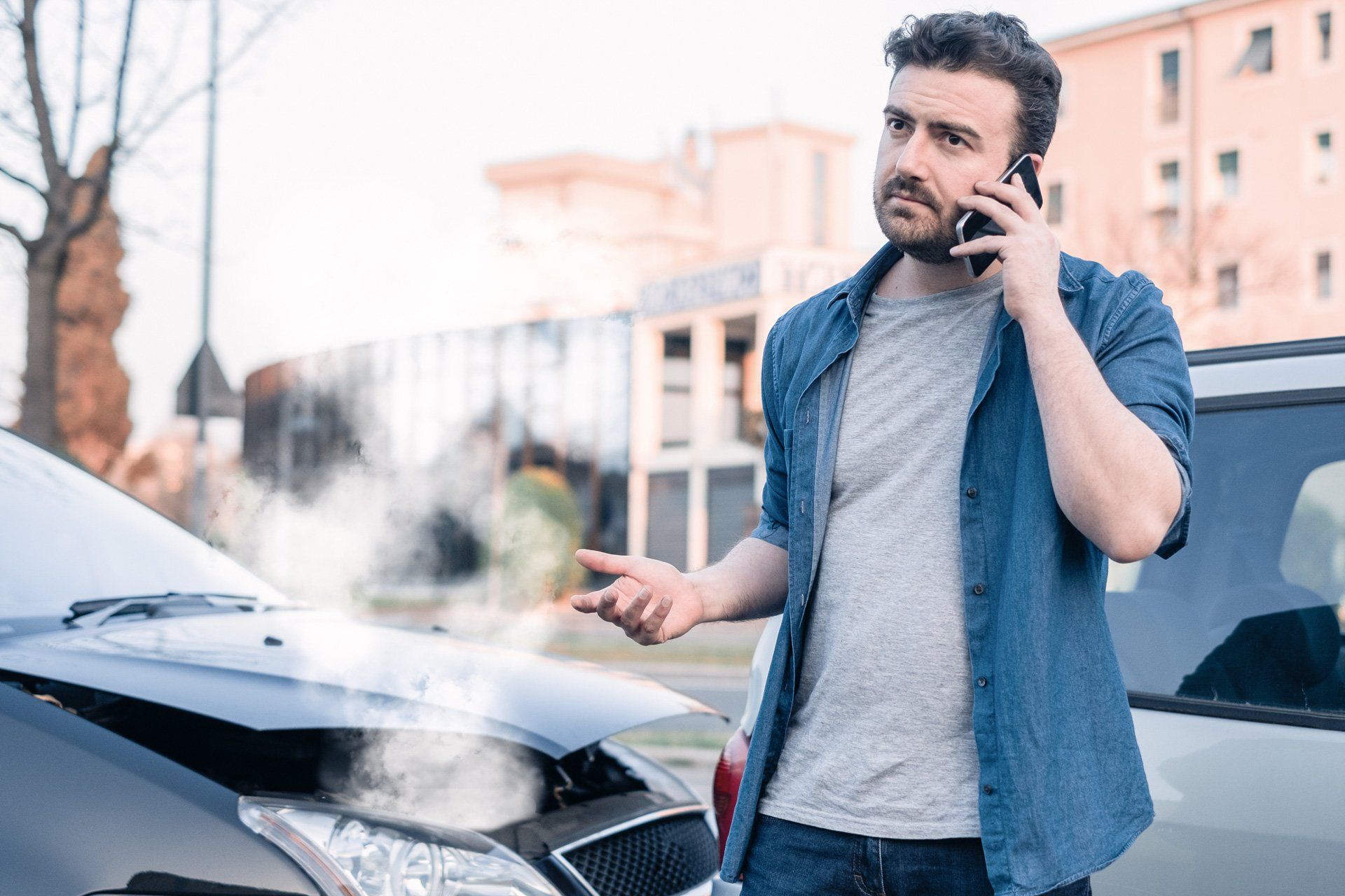 Man Reporting Car Accident — Menifee, CA — Law Office Of Robert P Karwin