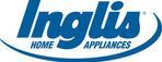 Inglis Home Appliances logo in blue on white background, with curved blue line.