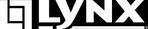 LYNX logo in white letters on a black background.