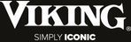 Viking logo: white text 