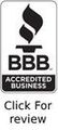 BBB Accredited Business logo, flame graphic with text