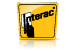 Interac logo: Yellow square with white hand interacting with a card reader, and the word
