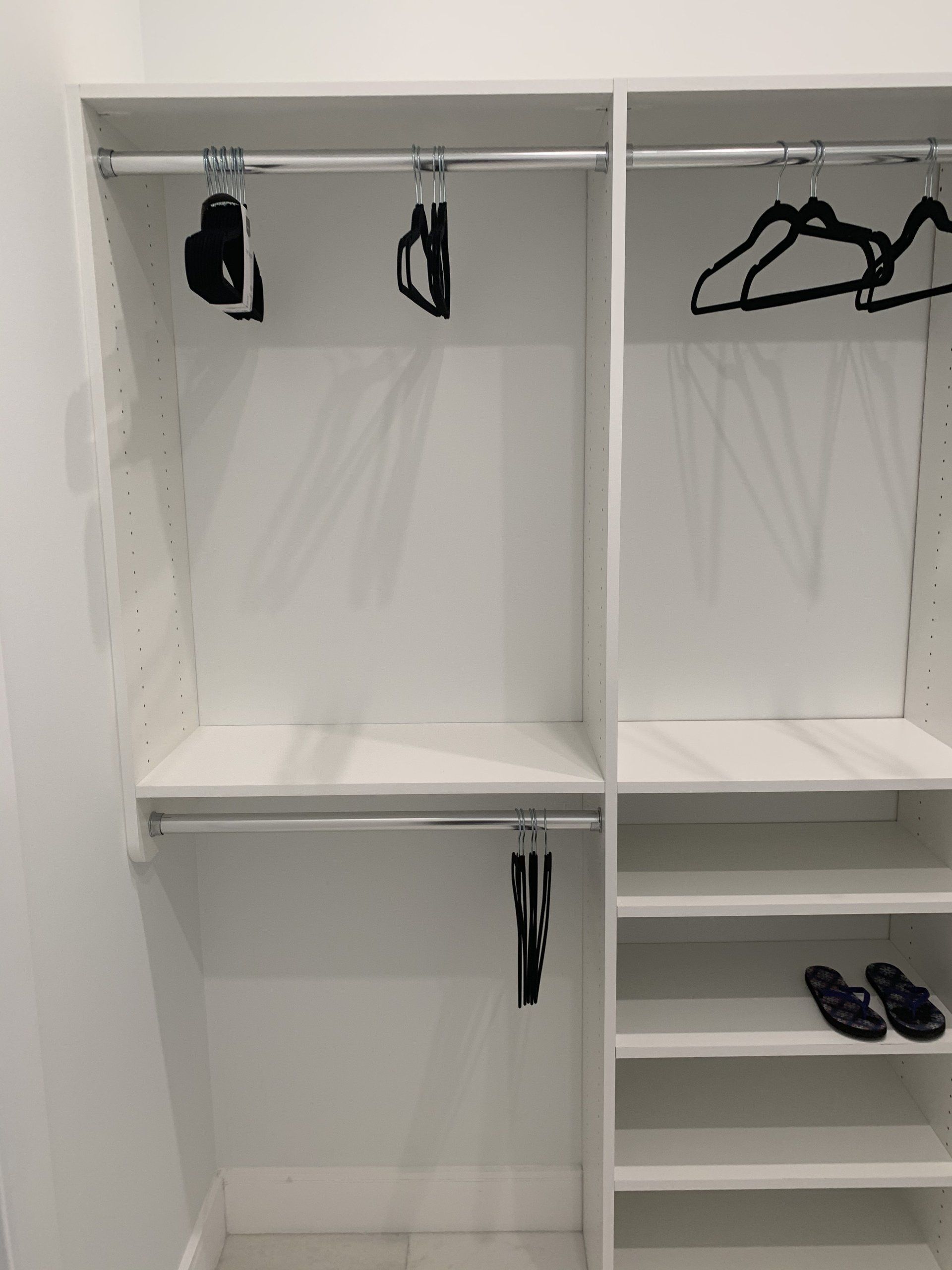 Custom Closet with Hanging Space and Shelving