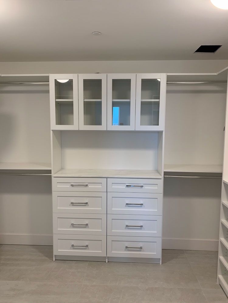 Custom Closet System with LED Lighting