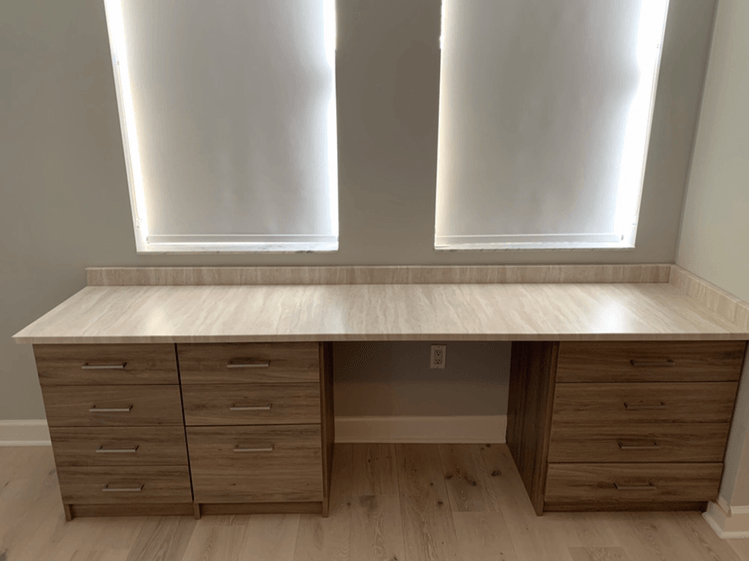 Custom Desk With New Surfaces Line of Countertops